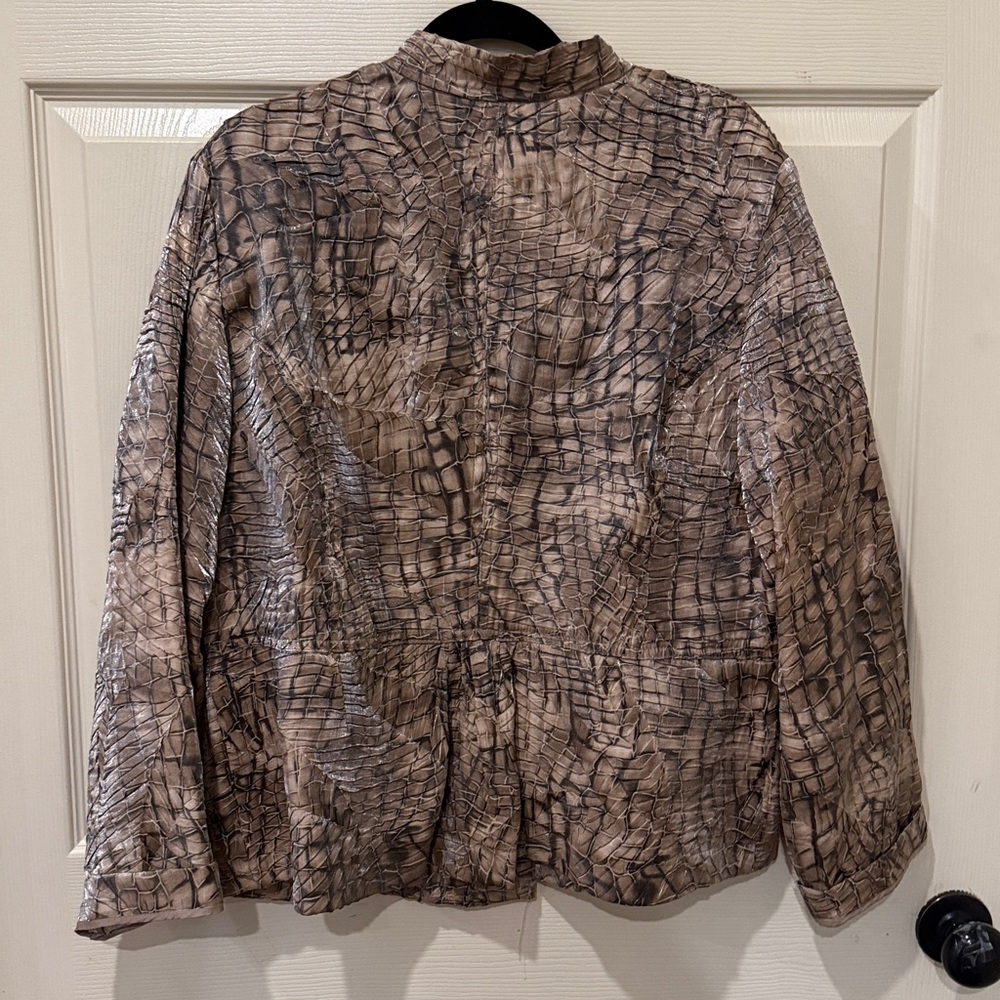 Chicos faux reptile skin lightweight jacket, blazer, size 3, XL - Picture 6 of 7
